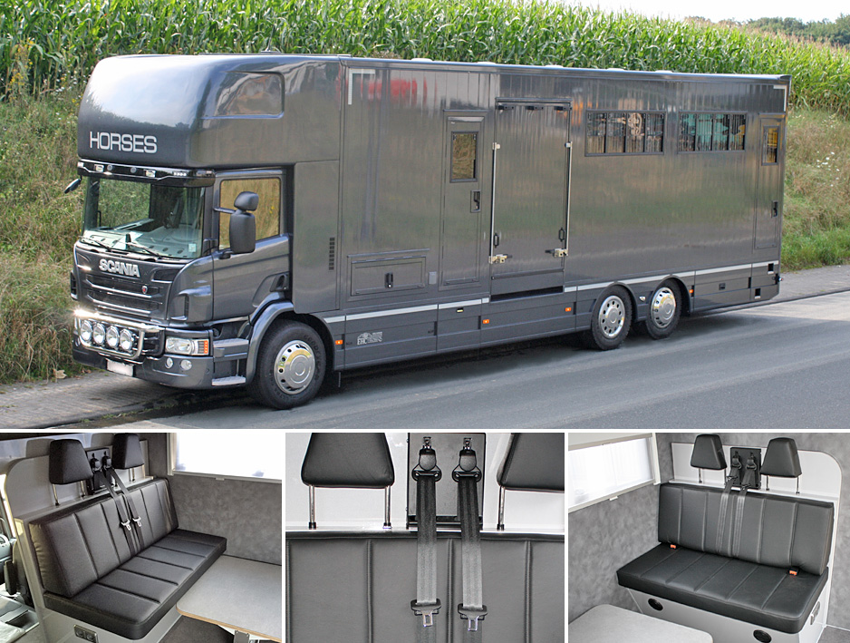 EHC horsebox with seats fitted in superstructure